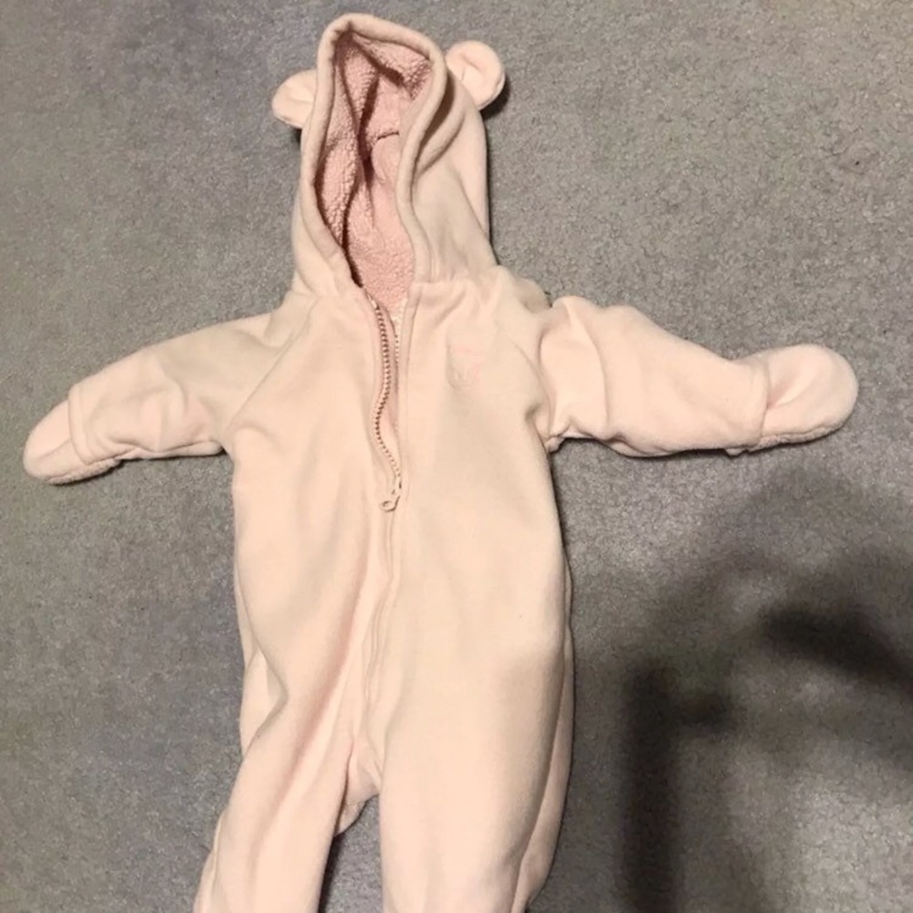Old Navy Baby Girl Pink Zip Snowsuit Coat Bunting